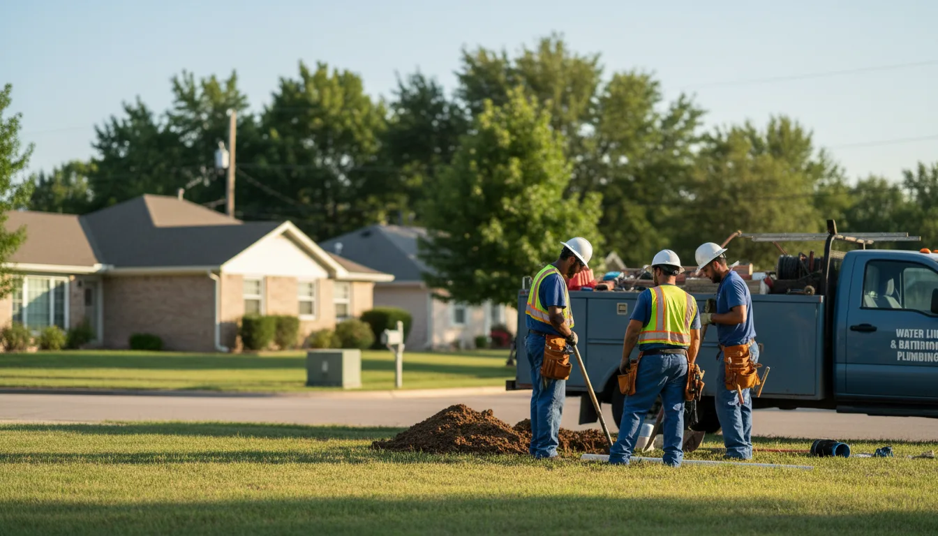 Residential water line and bathroom plumbing service in Kingsville, MO